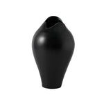 LIVARA Ceramic Vase Ornament Artistic Display Tropical Mid-Century Black Matte Ceramic Handcrafted Stone-Texture Design - Black