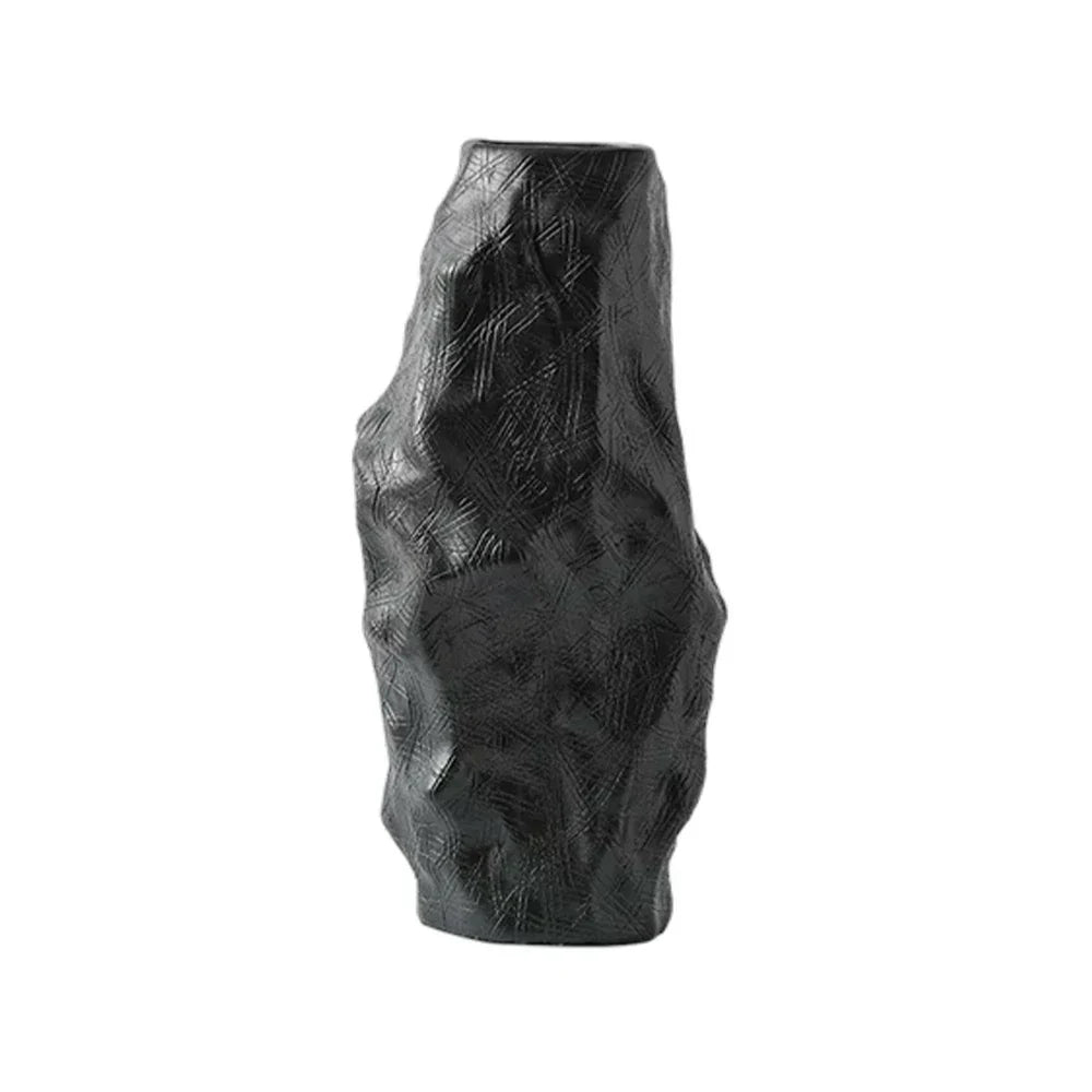 LIVARA Ceramic Vase Ornament Artistic Display Snow Willow Theme Matte Ceramic Handcrafted Stone-Texture Design