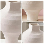 LIVARA Ceramic Vase Ornament Artistic Home Display Mid-Century Bulbous Form Matte Ceramic Handcrafted Stone-Texture Finish