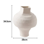 LIVARA Ceramic Vase Ornament Artistic Home Display Mid-Century Bulbous Form Matte Ceramic Handcrafted Stone-Texture Finish