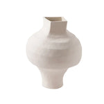 LIVARA Ceramic Vase Ornament Artistic Home Display Mid-Century Bulbous Form Matte Ceramic Handcrafted Stone-Texture Finish