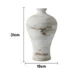 LIVARA Ceramic Vase Ornament Artistic Home Display White Vintage Matte Ceramic Handcrafted Stone-Texture Finish