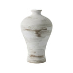 LIVARA Ceramic Vase Ornament Artistic Home Display White Vintage Matte Ceramic Handcrafted Stone-Texture Finish