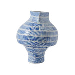 LIVARA Ceramic Vase Ornament Decorative Display Vintage Blue-and-White Aesthetic Matte Ceramic Handcrafted Textured Finish