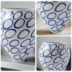 LIVARA Ceramic Vase Ornament Artistic Home Decor Retro Blue & White Style Matte Ceramic Handcrafted Stone-Texture Design