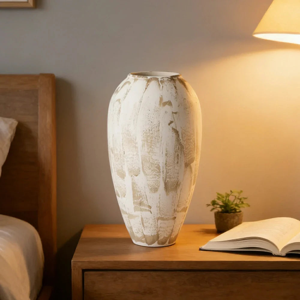 LIVARA Ceramic Vase Ornament Artistic Home Decor Wabi-Sabi Style Matte Ceramic Handcrafted Stone-Texture Finish