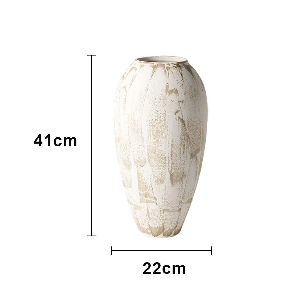 LIVARA Ceramic Vase Ornament Artistic Home Decor Wabi-Sabi Style Matte Ceramic Handcrafted Stone-Texture Finish