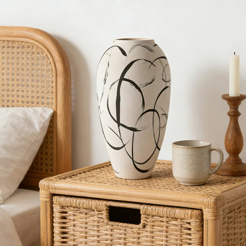 LIVARA Ceramic Vase Ornament Decorative Display Wabi-Sabi Aesthetic Matte Ceramic Handcrafted Textured Finish