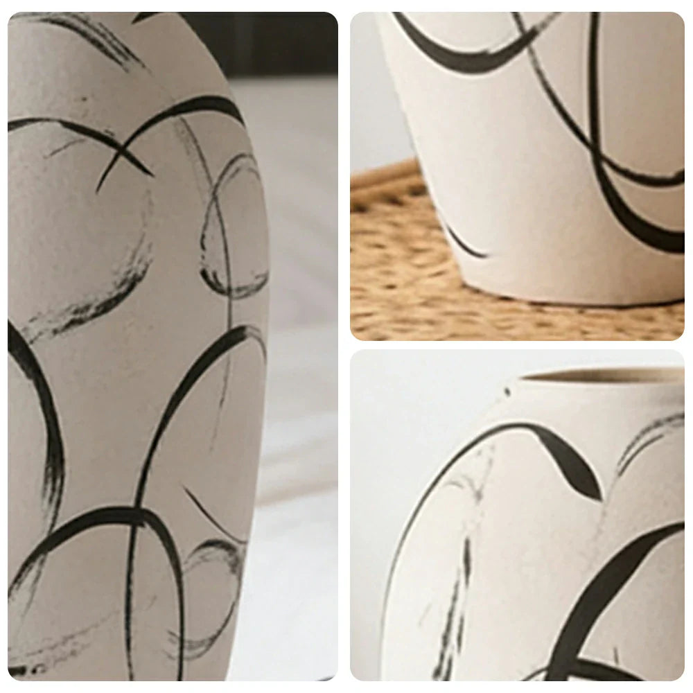 LIVARA Ceramic Vase Ornament Decorative Display Wabi-Sabi Aesthetic Matte Ceramic Handcrafted Textured Finish