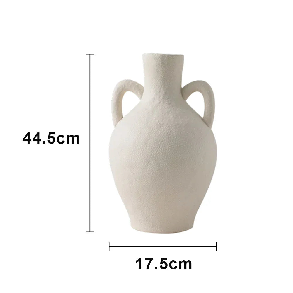 LIVARA Ceramic Vase Ornament Artistic Home Decor French Vintage Style Matte Ceramic Handcrafted Stone-Texture Finish