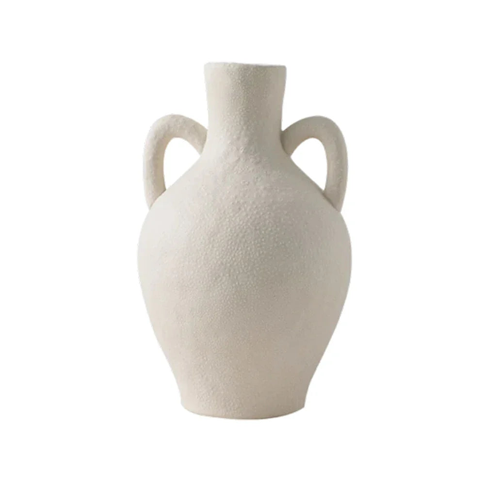 LIVARA Ceramic Vase Ornament Artistic Home Decor French Vintage Style Matte Ceramic Handcrafted Stone-Texture Finish