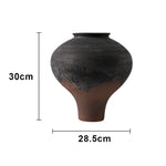 LIVARA Ceramic Vase Ornament Artistic Home Decor Japanese Vintage Black Matte Ceramic Handcrafted Stone-Texture Finish