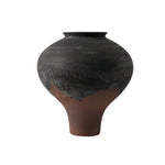LIVARA Ceramic Vase Ornament Artistic Home Decor Japanese Vintage Black Matte Ceramic Handcrafted Stone-Texture Finish