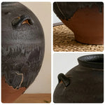LIVARA Ceramic Vase Ornament Decorative Display Japanese Retro Black Tone Matte Ceramic Handcrafted Textured Finish
