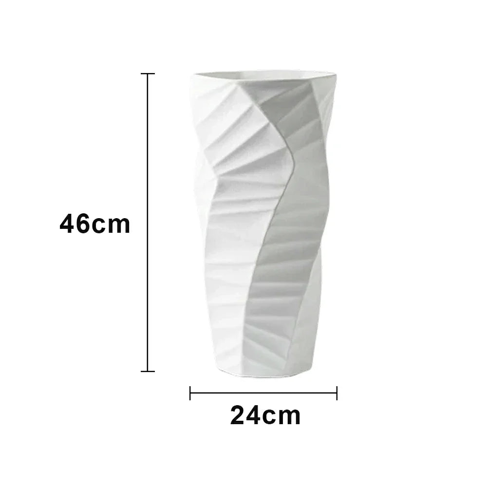 LIVARA Ceramic Vase Ornament Artistic Home Display Contemporary Minimal Design Matte Ceramic Handcrafted Stone-Texture Design - White