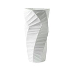 LIVARA Ceramic Vase Ornament Artistic Home Display Contemporary Minimal Design Matte Ceramic Handcrafted Stone-Texture Design - White