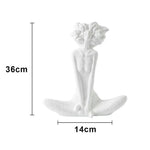 LIVARA Ceramic Vase Ornament Artistic Home Decor White Female Sculpture Matte Ceramic Handcrafted Stone-Texture Finish