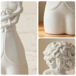 LIVARA Ceramic Vase Ornament Decorative Display White Figurative Sculpture Aesthetic Matte Ceramic Handcrafted Textured Finish
