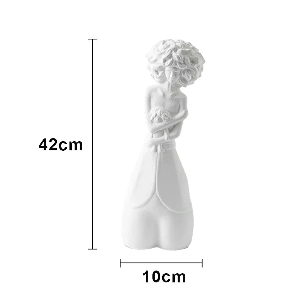 LIVARA Ceramic Vase Ornament Decorative Display White Figurative Sculpture Aesthetic Matte Ceramic Handcrafted Textured Finish