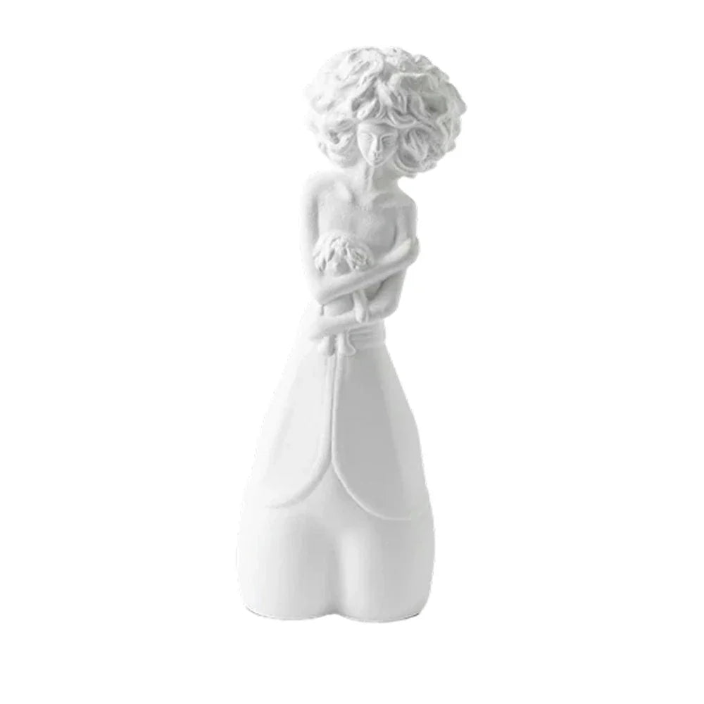 LIVARA Ceramic Vase Ornament Decorative Display White Figurative Sculpture Aesthetic Matte Ceramic Handcrafted Textured Finish