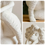 LIVARA Ceramic Vase Ornament Artistic Home Display White Female Figurative Sculpture Matte Ceramic Handcrafted Stone-Texture Design