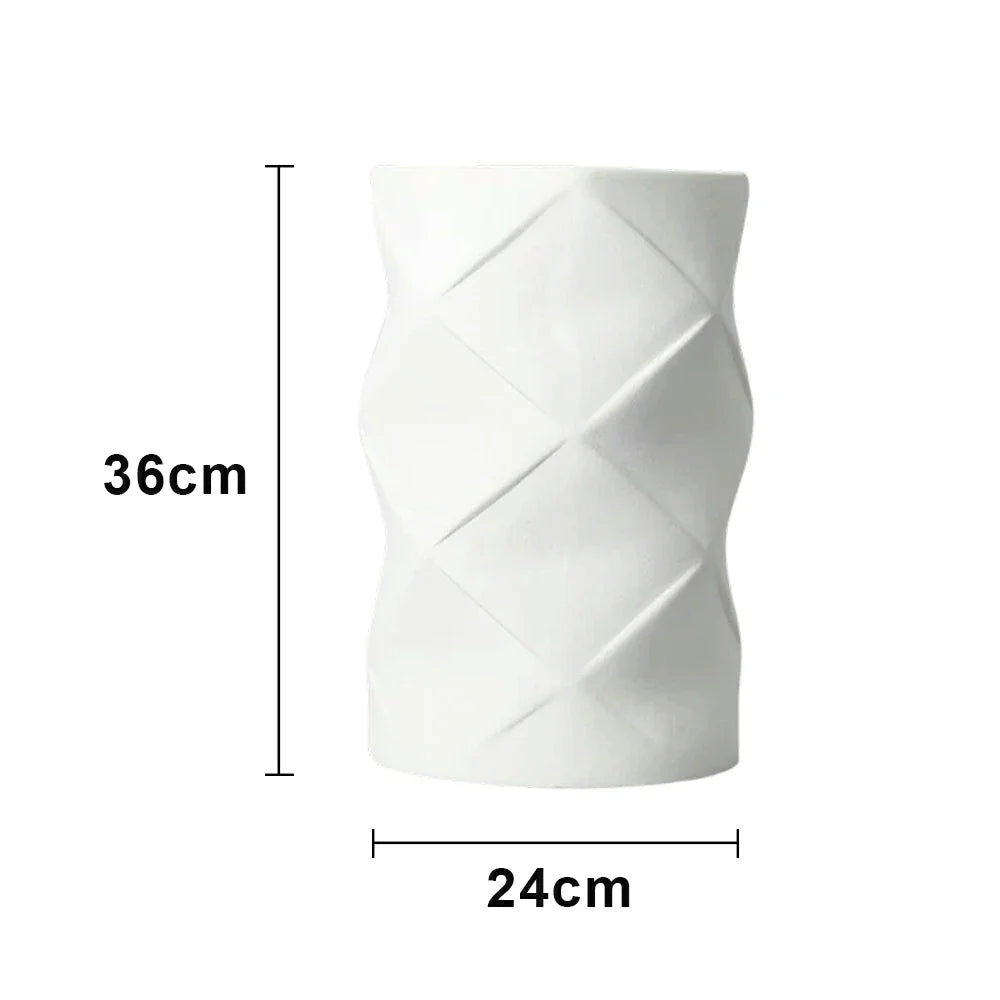 LIVARA Ceramic Vase Ornament Decorative Display Cylindrical Design Matte Ceramic Handcrafted Textured Finish