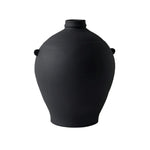 LIVARA Ceramic Vase Ornament Artistic Home Decor Black Vintage Matte Ceramic Handcrafted Stone-Texture Finish
