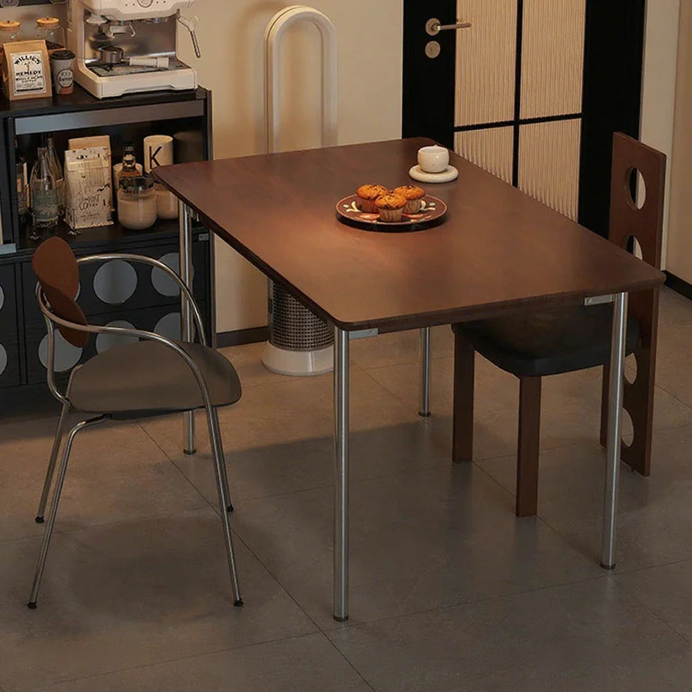 LIVARA 1128 White Dining Table, Veneer, Design, Ash Wood 130/140cm Stainless Solid Finish Four-Sided Legs, - Steel Durable Wood