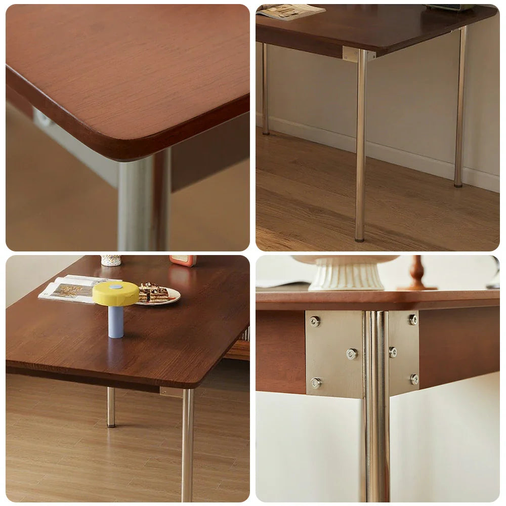 LIVARA 1128 White Dining Table, Veneer, Design, Ash Wood 130/140cm Stainless Solid Finish Four-Sided Legs, - Steel Durable Wood