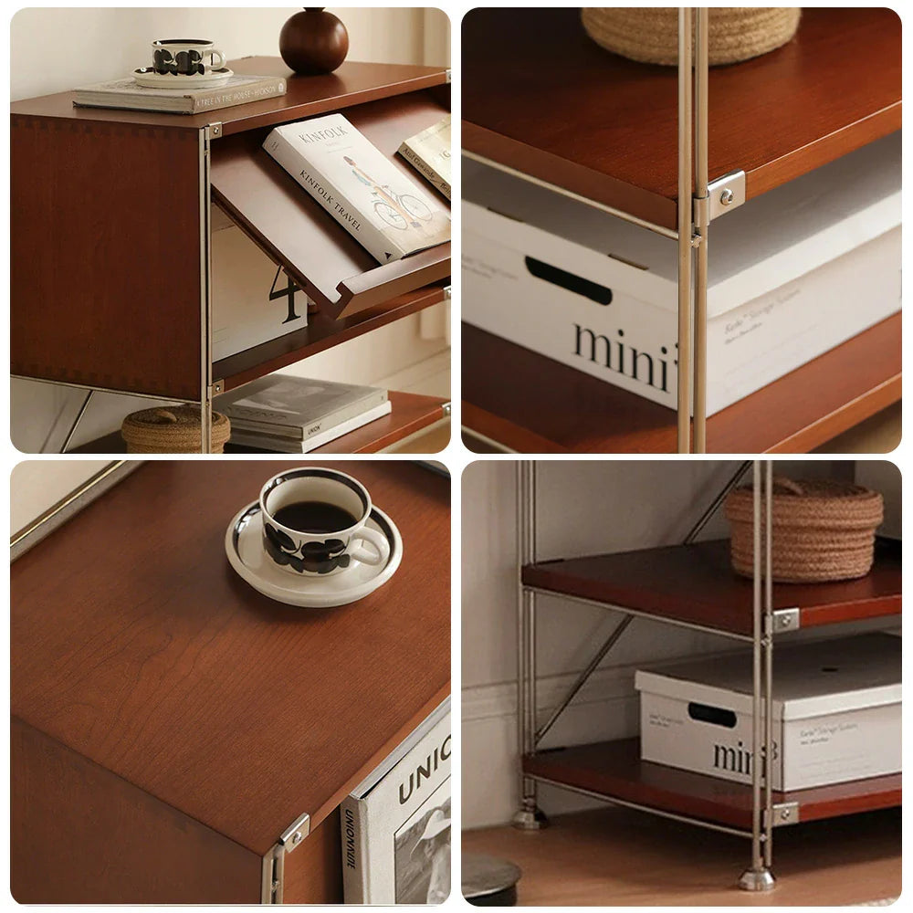 LIVARA 1130 Solid Compact - Flip-Top - Design Cabinet, 87cm Space-Saving Storage Storage, - Cabinet Wood Multi-Layer Brown