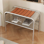 LIVARA 1135 - Feet Shoe - Ash Adjustable Wooden Seat, Curved Frame, Solid Ergonomic TAYLOR Design, Bench Metal Wood Wood