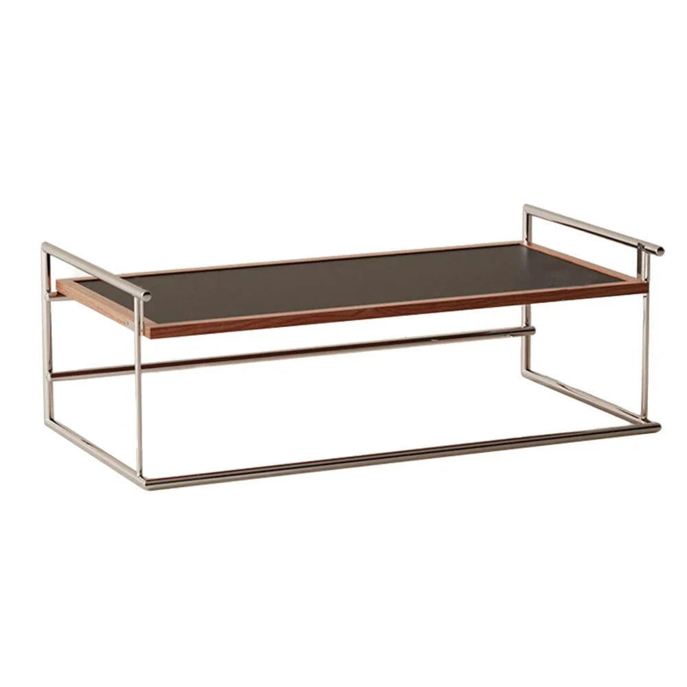 LIVARA 1136 Panel, Stainless Black Multi-Functional Wood Steel - Table - Low Table/Desk, Coffee Solid Vintage Sofa Legs Frame Ash Reversible with Black