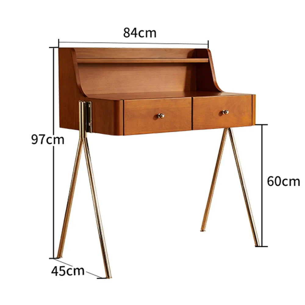 LIVARA 1138 84cm Solid Cabinet - Vanity Drawer Wood Smooth Handles, Stainless Grain, Legs Vintage-Style Steel Ash Runners