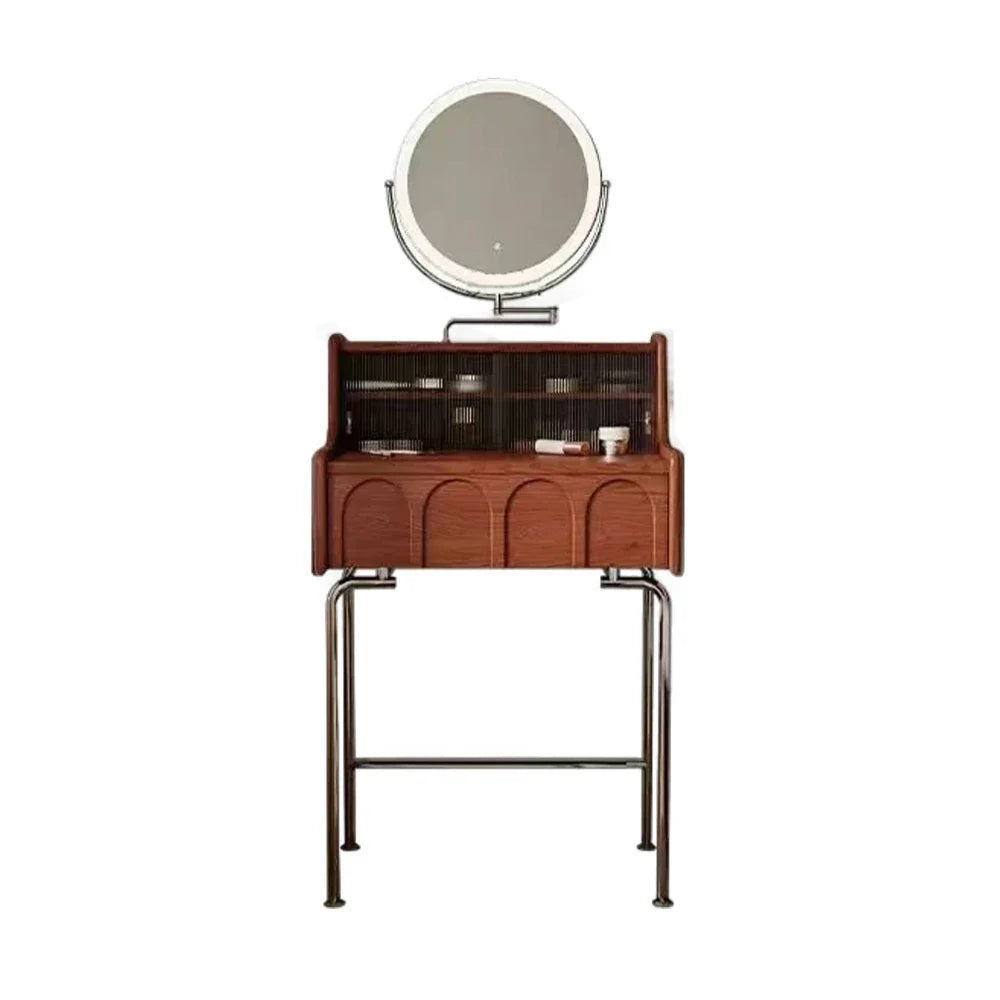 LIVARA 1139 Stainless Modern Design Functional Legs, Drawer Smooth Steel Solid Grain, Cabinet - Premium - Runners, Wood 80cm Ash Vanity Wood