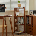 LIVARA 1151 Mobility, Sleek Sunset Wood Modern Perfect Shelves, Mobile Design, Solid Frame, Adjustable , Easy Room Bookshelf for - Any Wood