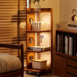 LIVARA 1151 Mobility, Sleek Sunset Wood Modern Perfect Shelves, Mobile Design, Solid Frame, Adjustable , Easy Room Bookshelf for - Any Wood
