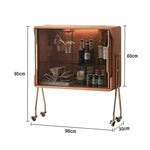 LIVARA 1153 Shelves, Adjustable Stainless Cabinet Steel Glass Premium Tempered - Legs, Easy Frame, Cherry Tripod Glass, Wood 5 Red Mobile Amber Wine Solid Mobility