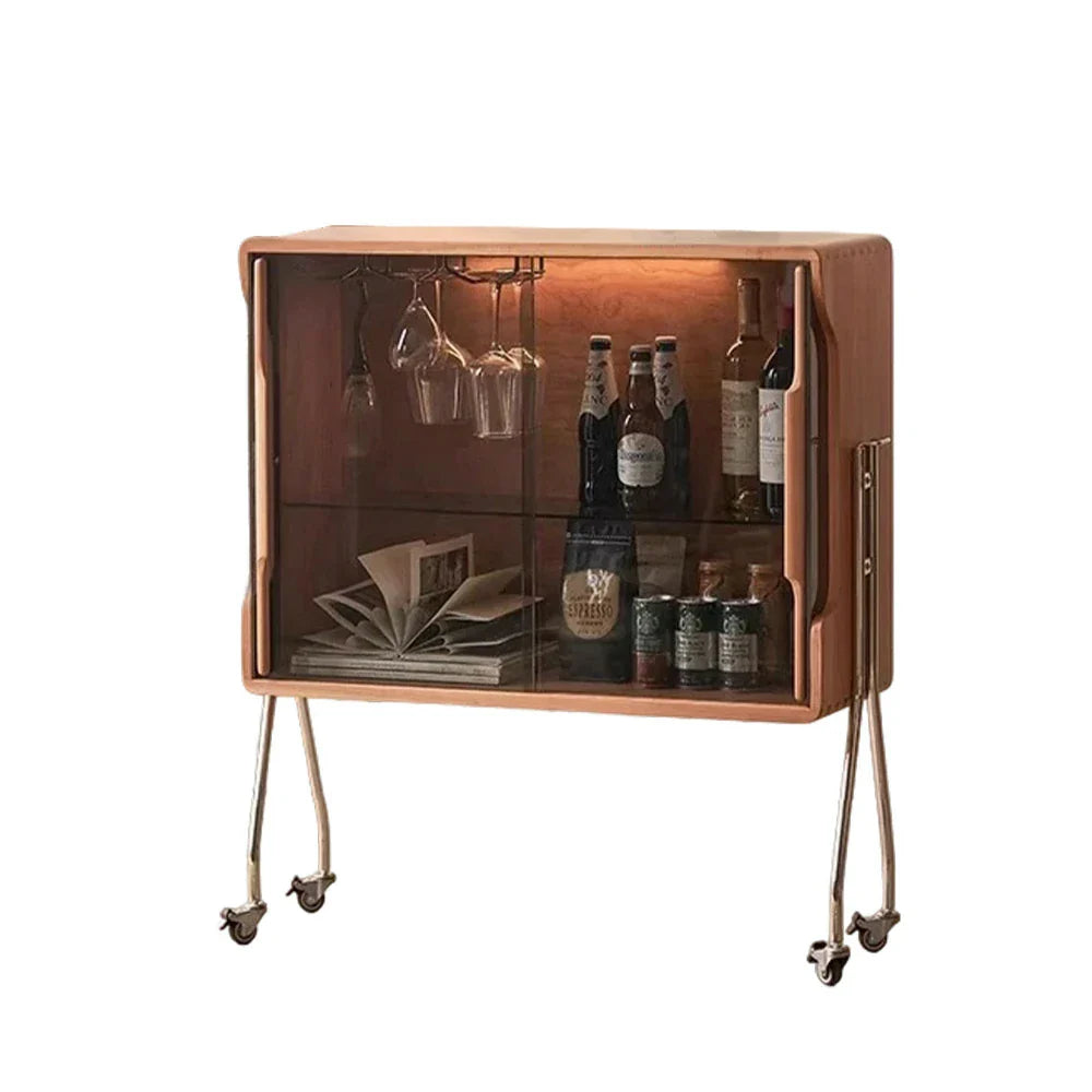 LIVARA 1153 Shelves, Adjustable Stainless Cabinet Steel Glass Premium Tempered - Legs, Easy Frame, Cherry Tripod Glass, Wood 5 Red Mobile Amber Wine Solid Mobility