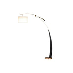 LIVARA Floor Lamp - Modern Minimalist Linen Shade, Sturdy Metal Base, Soft Diffused Light, Easy Care - Black & Gold