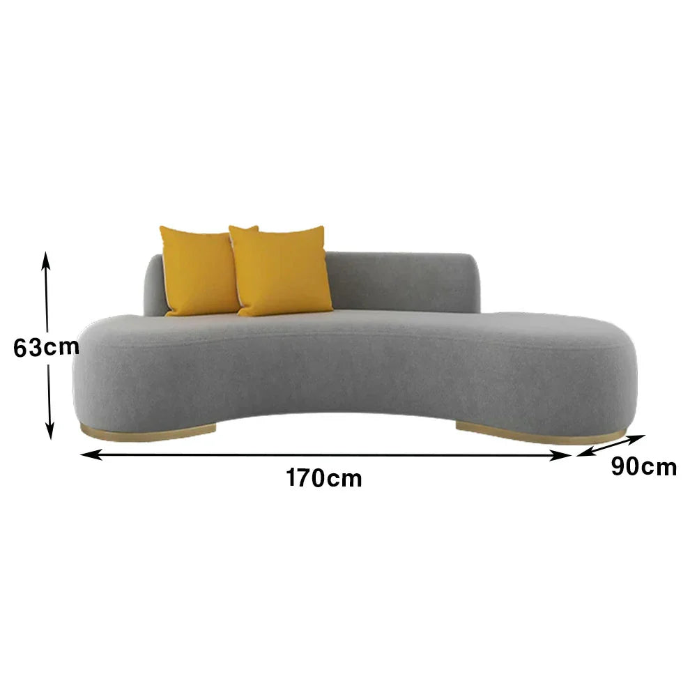 LIVARA 170/200/230cm Lamb Fabric Solid High-Density Multi-Seater Fleece Design, - Breathable, Wood Sponge Sofa Ergonomic Upholstered, Frame, Grey