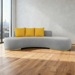 LIVARA 170/200/230cm Lamb Fabric Solid High-Density Multi-Seater Fleece Design, - Breathable, Wood Sponge Sofa Ergonomic Upholstered, Frame, Grey