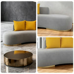 LIVARA 170/200/230cm Lamb Fabric Solid High-Density Multi-Seater Fleece Design, - Breathable, Wood Sponge Sofa Ergonomic Upholstered, Frame, Grey
