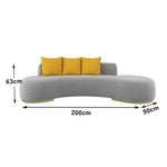 LIVARA 170/200/230cm Lamb Fabric Solid High-Density Multi-Seater Fleece Design, - Breathable, Wood Sponge Sofa Ergonomic Upholstered, Frame, Grey