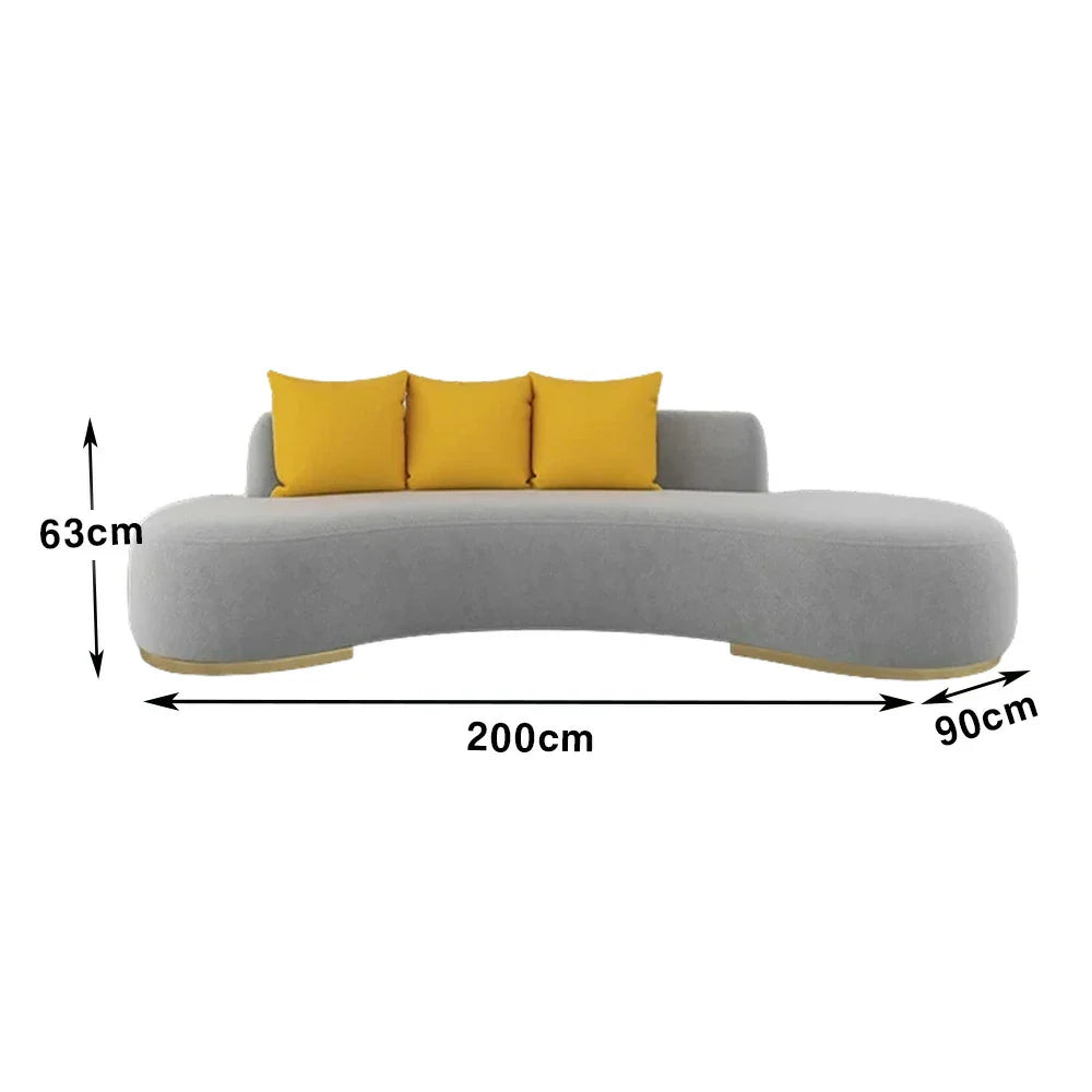 LIVARA 170/200/230cm Lamb Fabric Solid High-Density Multi-Seater Fleece Design, - Breathable, Wood Sponge Sofa Ergonomic Upholstered, Frame, Grey