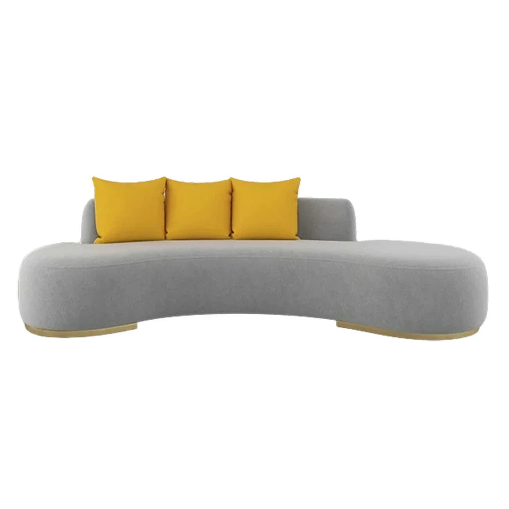 LIVARA 170/200/230cm Lamb Fabric Solid High-Density Multi-Seater Fleece Design, - Breathable, Wood Sponge Sofa Ergonomic Upholstered, Frame, Grey