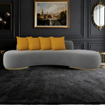 LIVARA 170/200/230cm Lamb Fabric Solid High-Density Multi-Seater Fleece Design, - Breathable, Wood Sponge Sofa Ergonomic Upholstered, Frame, Grey