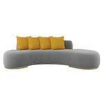 LIVARA 170/200/230cm Lamb Fabric Solid High-Density Multi-Seater Fleece Design, - Breathable, Wood Sponge Sofa Ergonomic Upholstered, Frame, Grey