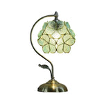 LIVARA Table Metal Color, Lamp, - Bedroom Ideal Handcrafted Petal-Shaped, Study Base, Brightness & & for Green Adjustable E27