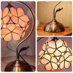 LIVARA Table for Bedroom Petal-Shaped, Handcrafted Brightness Study - Adjustable Pink E27, Color, Base, Metal Ideal & & Lamp