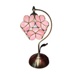 LIVARA Table for Bedroom Petal-Shaped, Handcrafted Brightness Study - Adjustable Pink E27, Color, Base, Metal Ideal & & Lamp